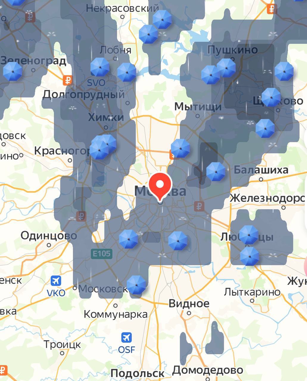 Карта осадков коломна в реальном времени