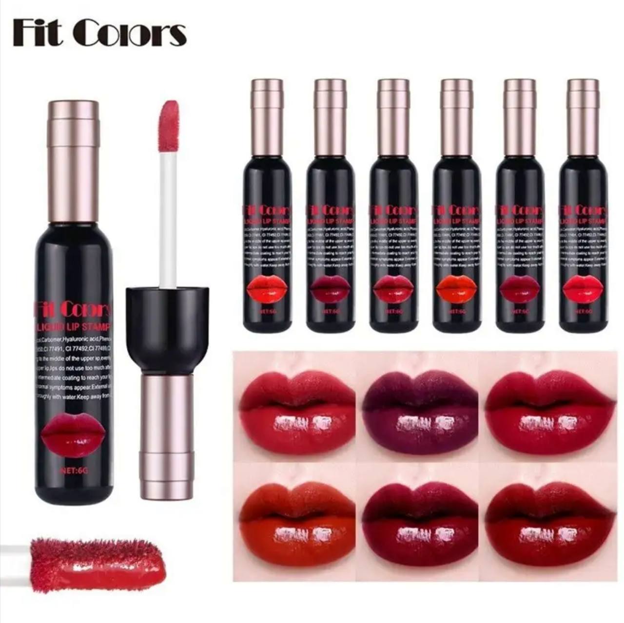 Стойкий тинт. Набор жидких тинтов для губ Fit Colors 6 шт. Набор жидких тинтов Fit Colors Liquid Lip stamp 5шт. Набор тинтов 5 в 1 от Fit Colors.