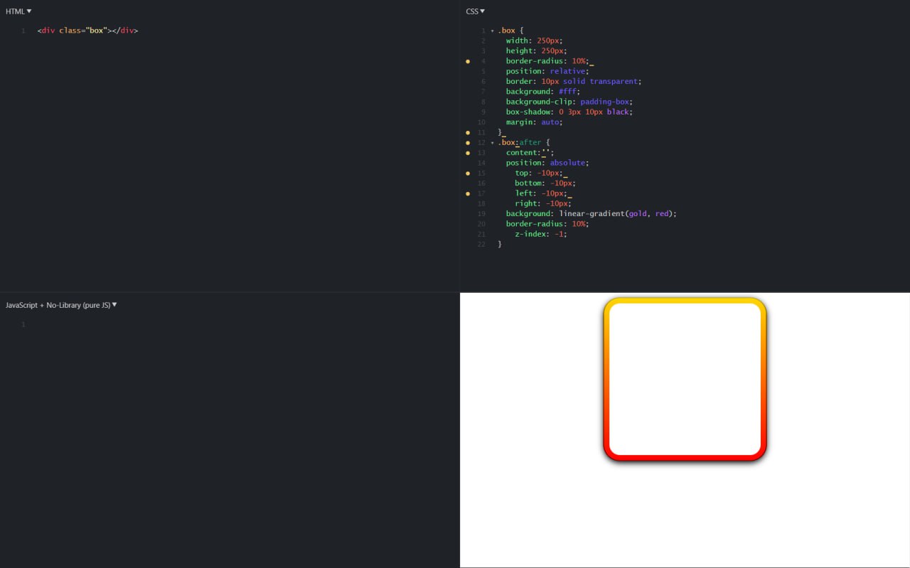 Border radius gradient