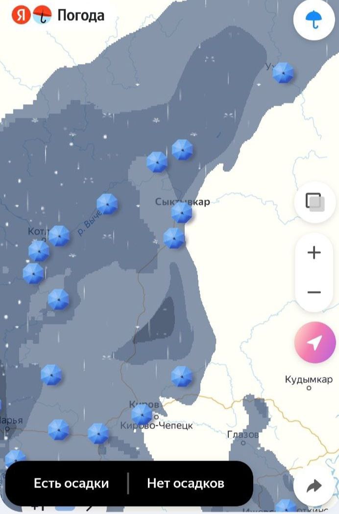 Карта осадков сыктывкар на сегодня